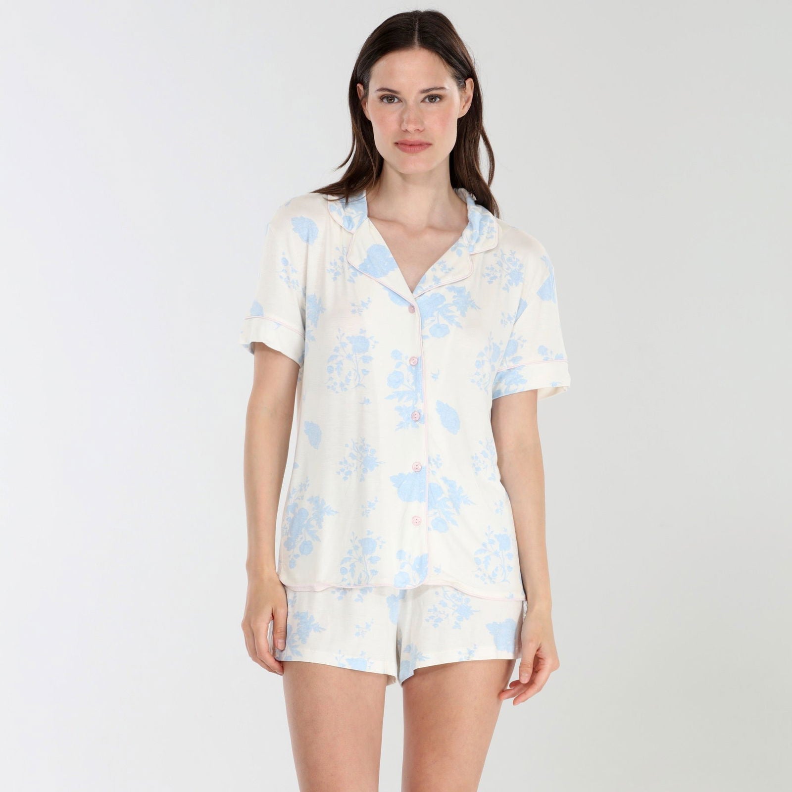 All American Shortie PJ Set In Honeymoon Floral - Shortie Set - XL
