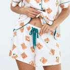 All American Shortie PJ Set In Ivory Waffles - Shortie Set -