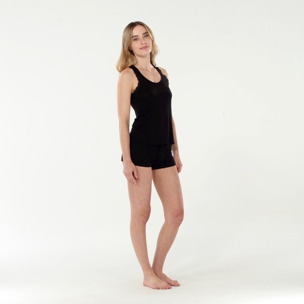 All American Shortie Set In Black - Sleepwear & Loungewear -