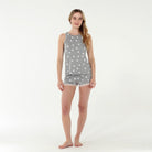 All American Tank Shortie Set In Heather Grey Hearts - Tank+Short -