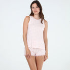 All American Tank Shortie Set In Petal Pink Bouquets - Tank+Short - X-Large