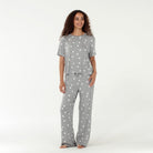 All American Tee Pant Set - Sleepshirt+Pants - Heather Grey Hearts