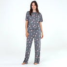 All American Tee Pant Set In Ash Mugs - Sleepshirt+Pants - X-Large