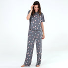 All American Tee Pant Set In Ash Mugs - Sleepshirt+Pants -