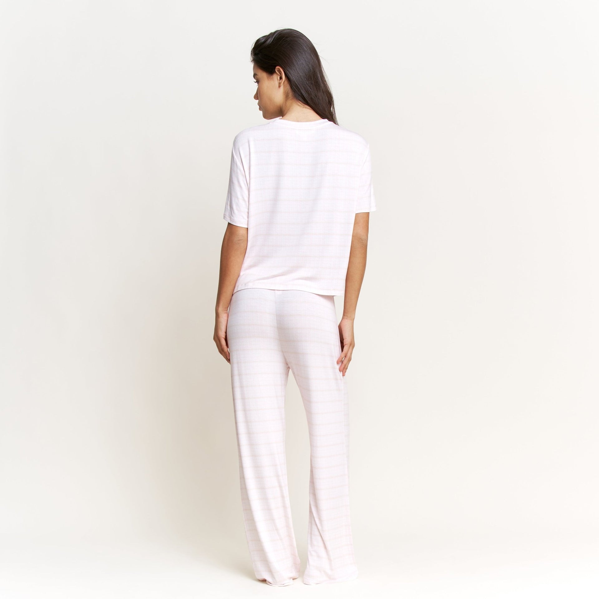 All American Tee Pant Set in Ballet Pink Houndstooth - Sleepwear & Loungewear -