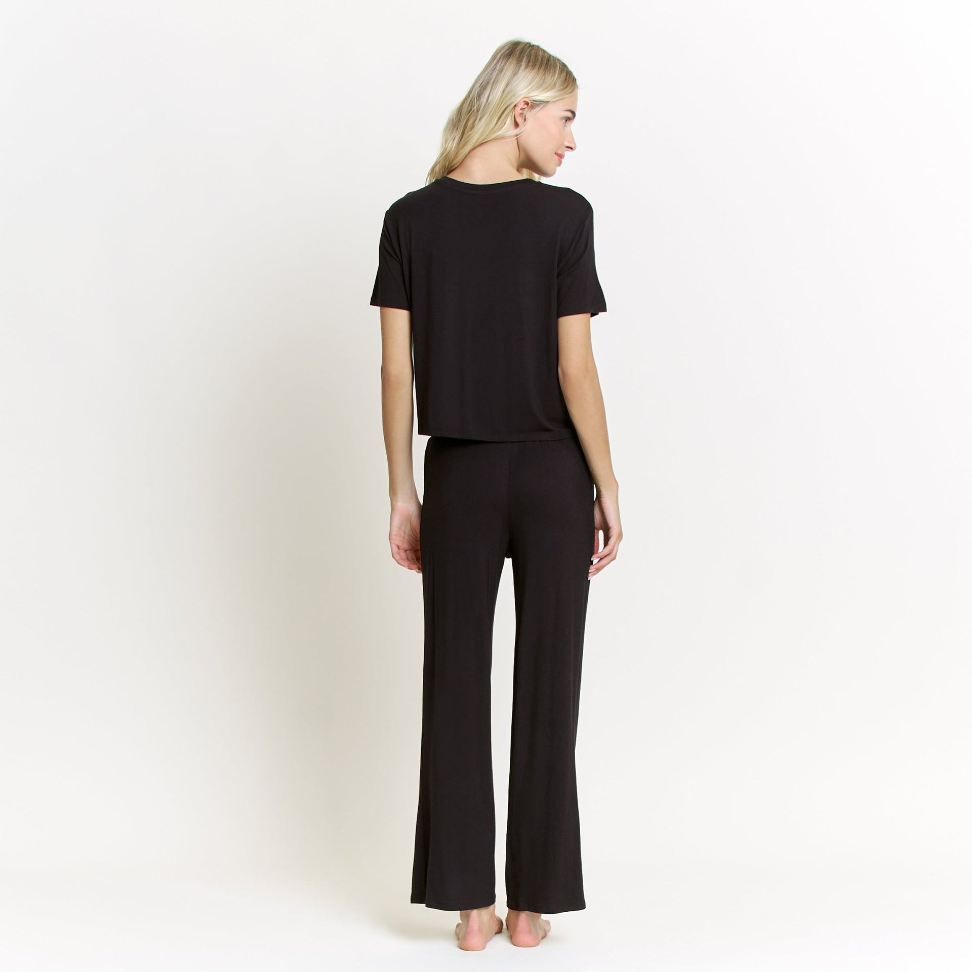All American Tee Pant Set in Black - Sleepshirt+Pants -