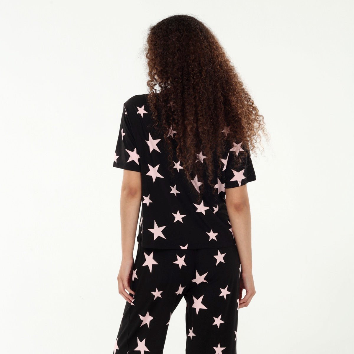 All American Tee Pant Set In Black Stars - Sleepshirt+Pants -