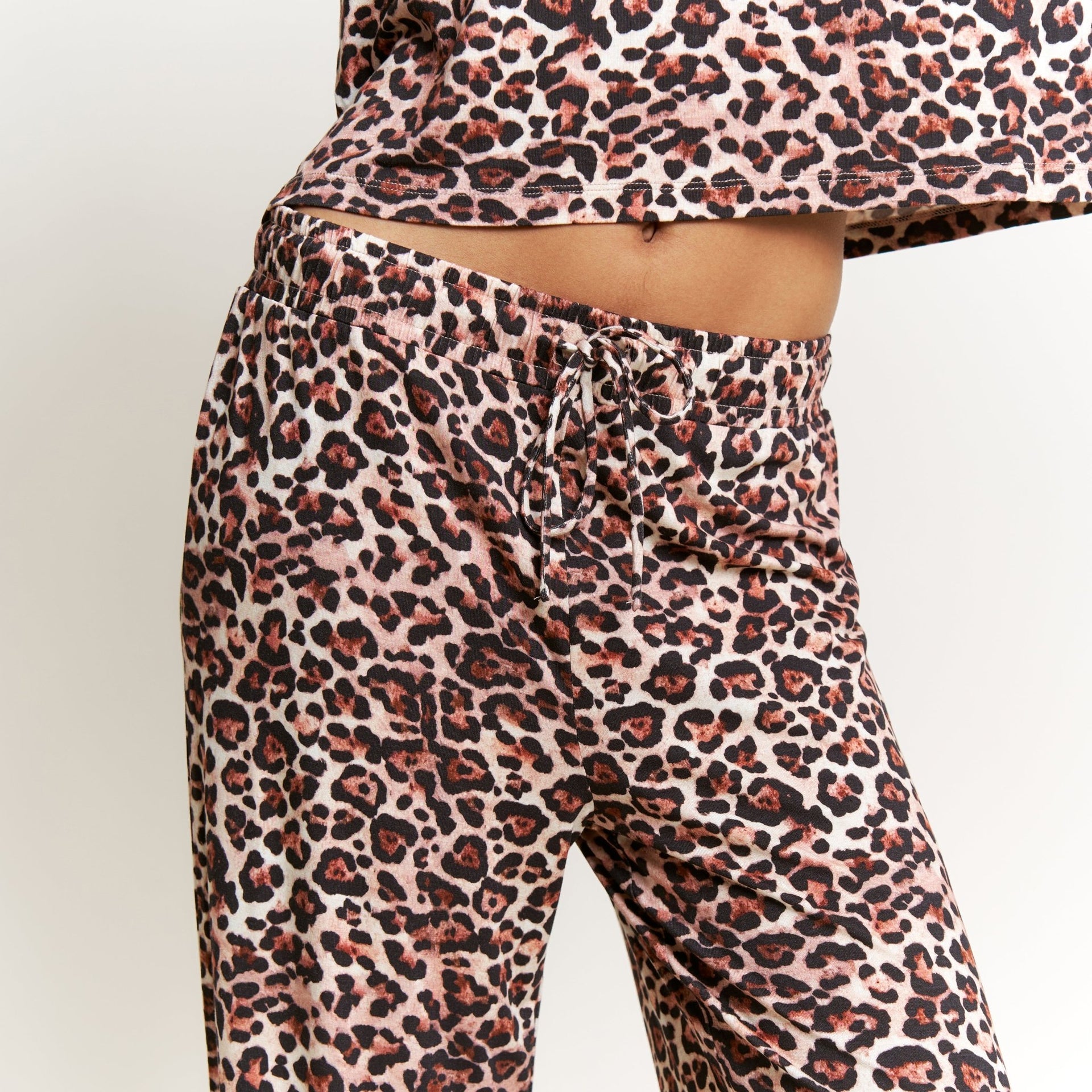 All American Tee Pant Set in Caramel Leopard - Sleepwear & Loungewear -
