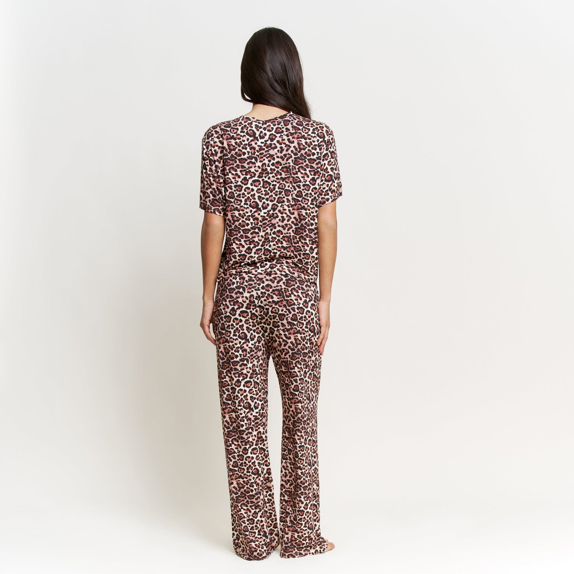 All American Tee Pant Set in Caramel Leopard - Sleepwear & Loungewear -