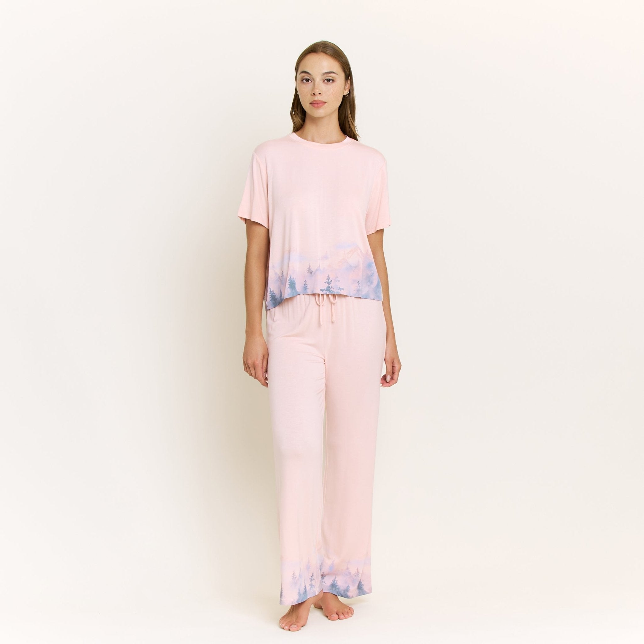 All American Tee Pant Set in Champagne Mountains - Sleepwear & Loungewear - XL