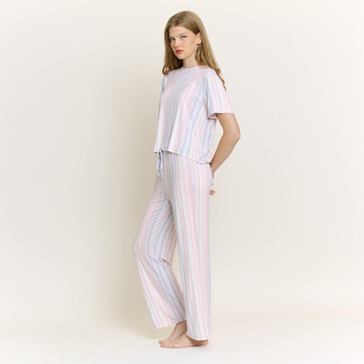 All American Tee Pant Set in Dew Multi Stripe - Sleepwear & Loungewear -