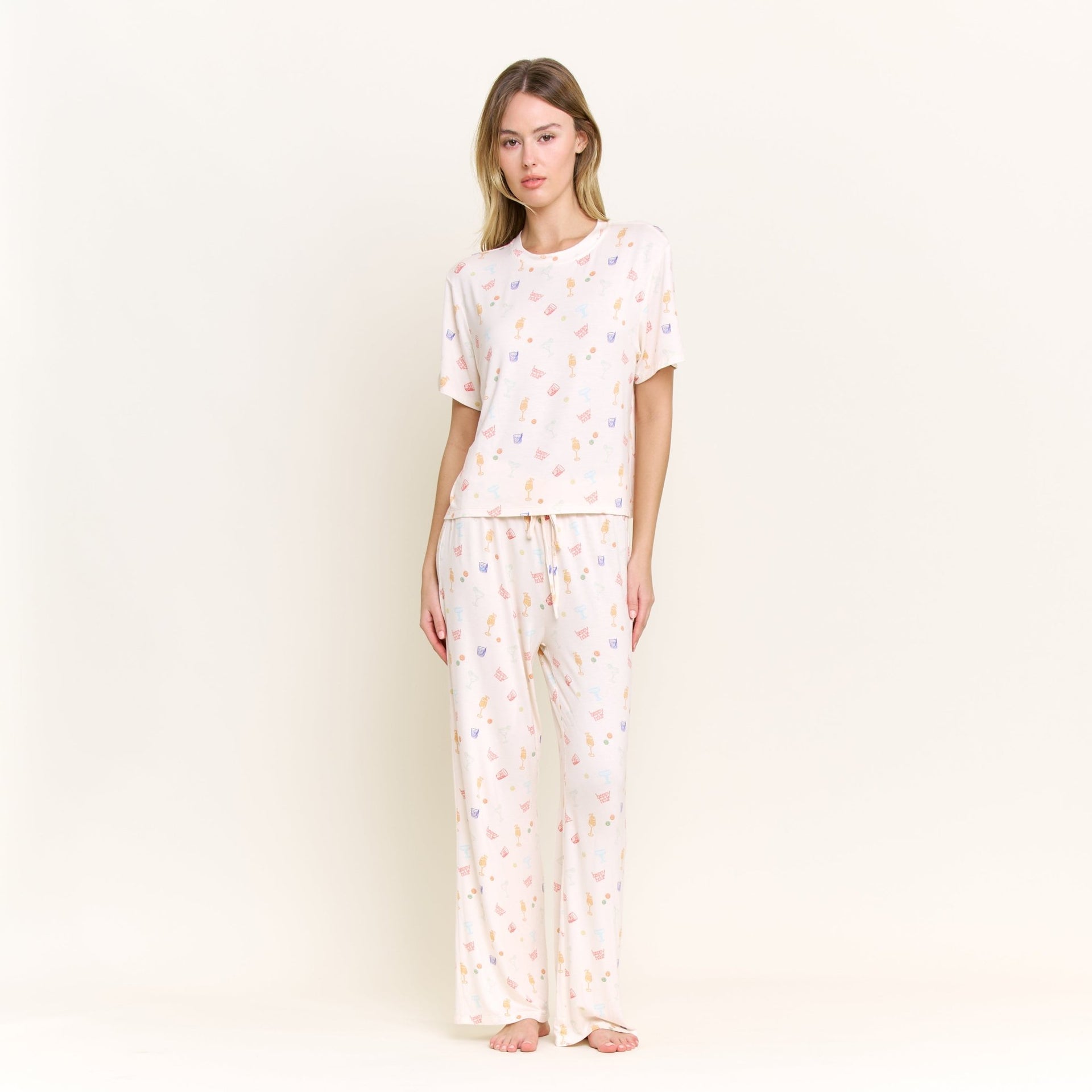 All American Tee Pant Set in Happy Hour - Honeydew - XS