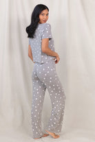 All American Tee Pant Set In Heather Grey Hearts - Sleepshirt+Pants -