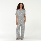 All American Tee Pant Set In Heather Grey Hearts - Sleepshirt+Pants - X-Large