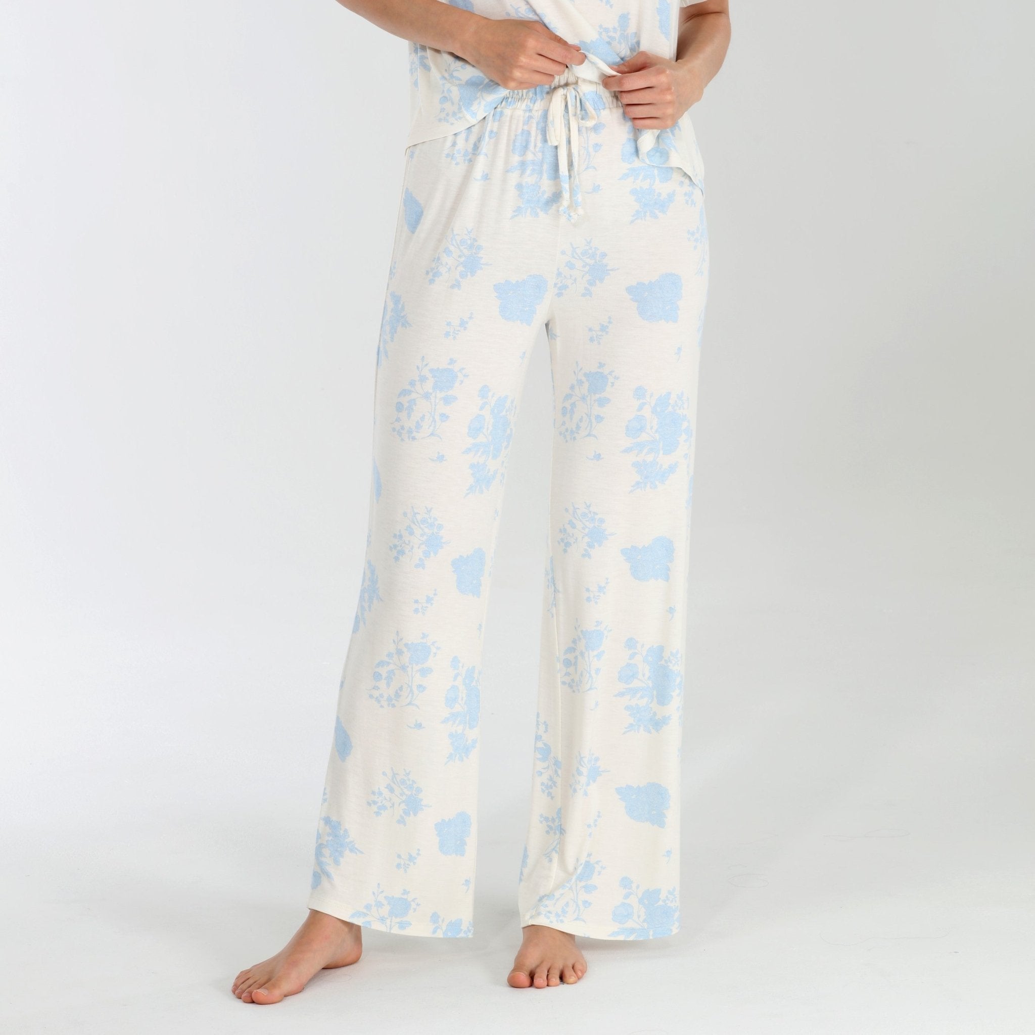 All American Tee Pant Set In Honeymoon Floral - Sleepshirt+Pants -