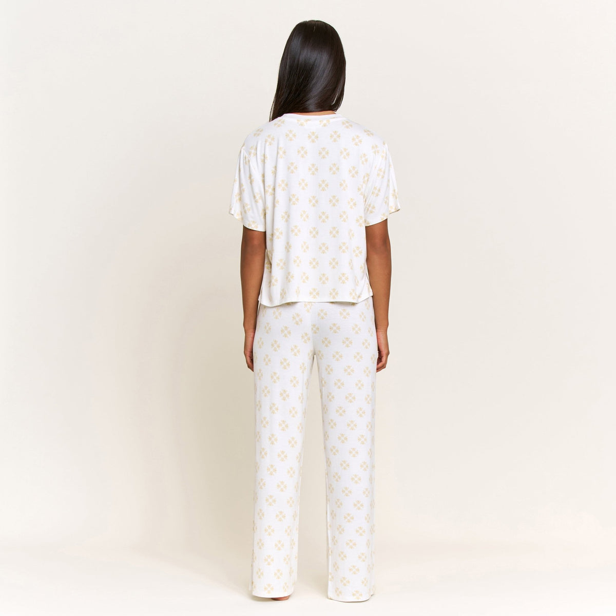 All American Tee Pant Set in Ivory Diamond Bees - Sleepwear & Loungewear -