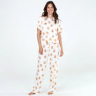 All American Tee Pant Set In Ivory Waffles - Sleepshirt+Pants - X-Large