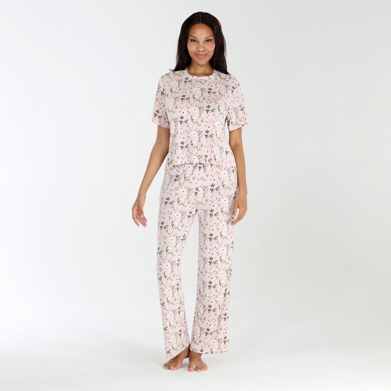 All American Tee Pant Set In Luster Floral - Sleepshirt+Pants - X-Large