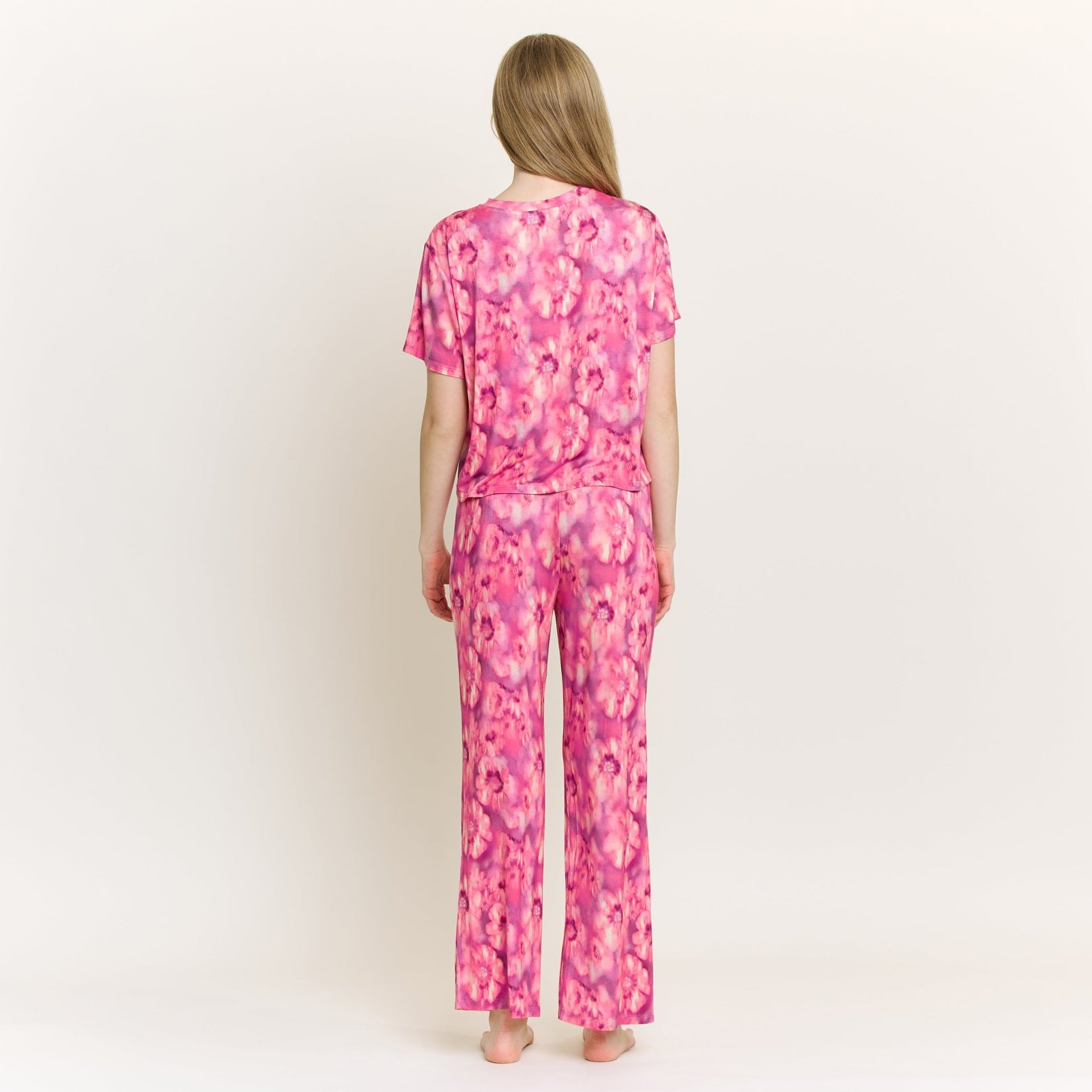 All American Tee Pant Set in Magenta Floral - Sleepwear & Loungewear -