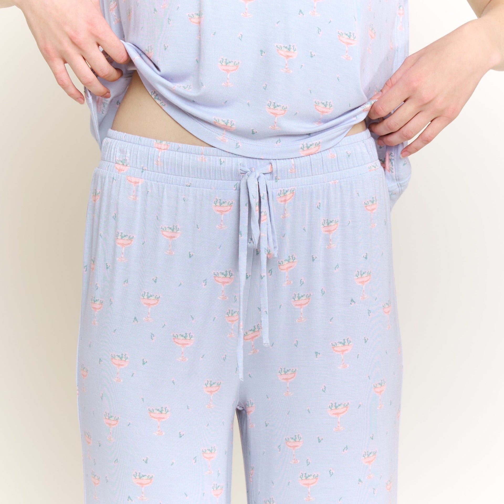 All American Tee Pant Set in Moonbeam Rosé - Honeydew - XS