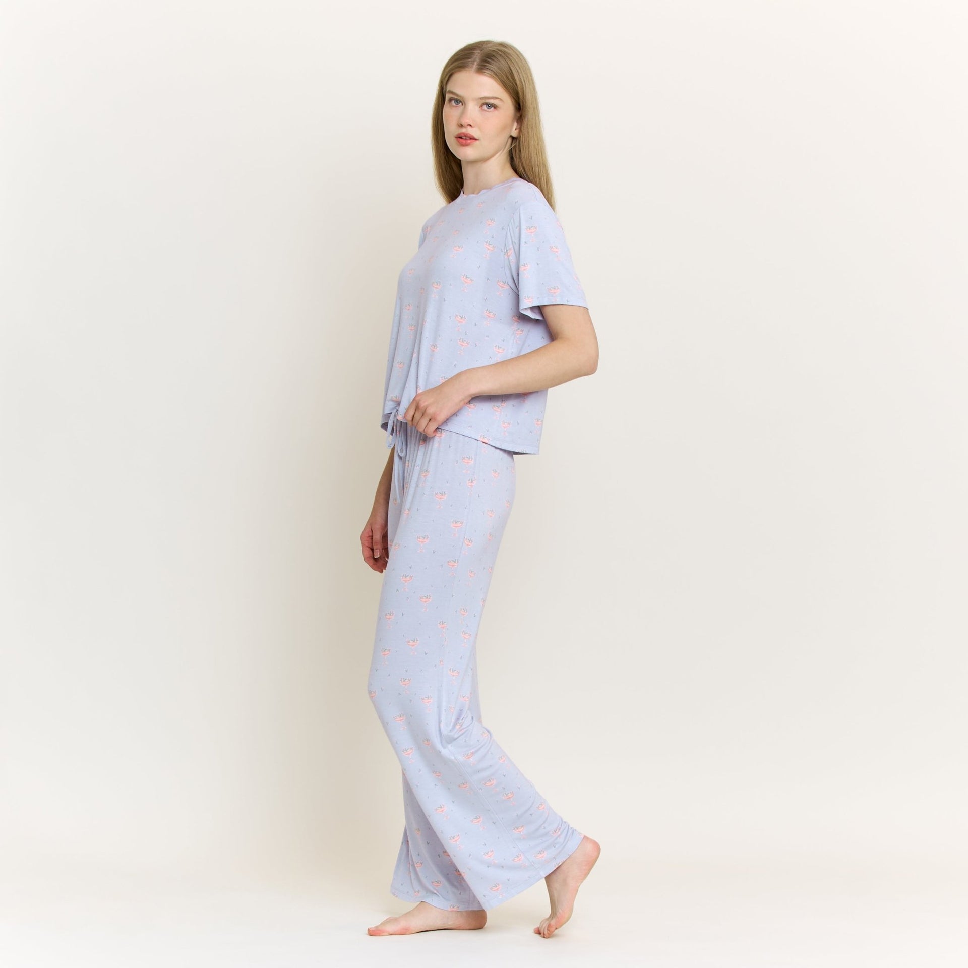 All American Tee Pant Set in Moonbeam Rosé - Honeydew - XS