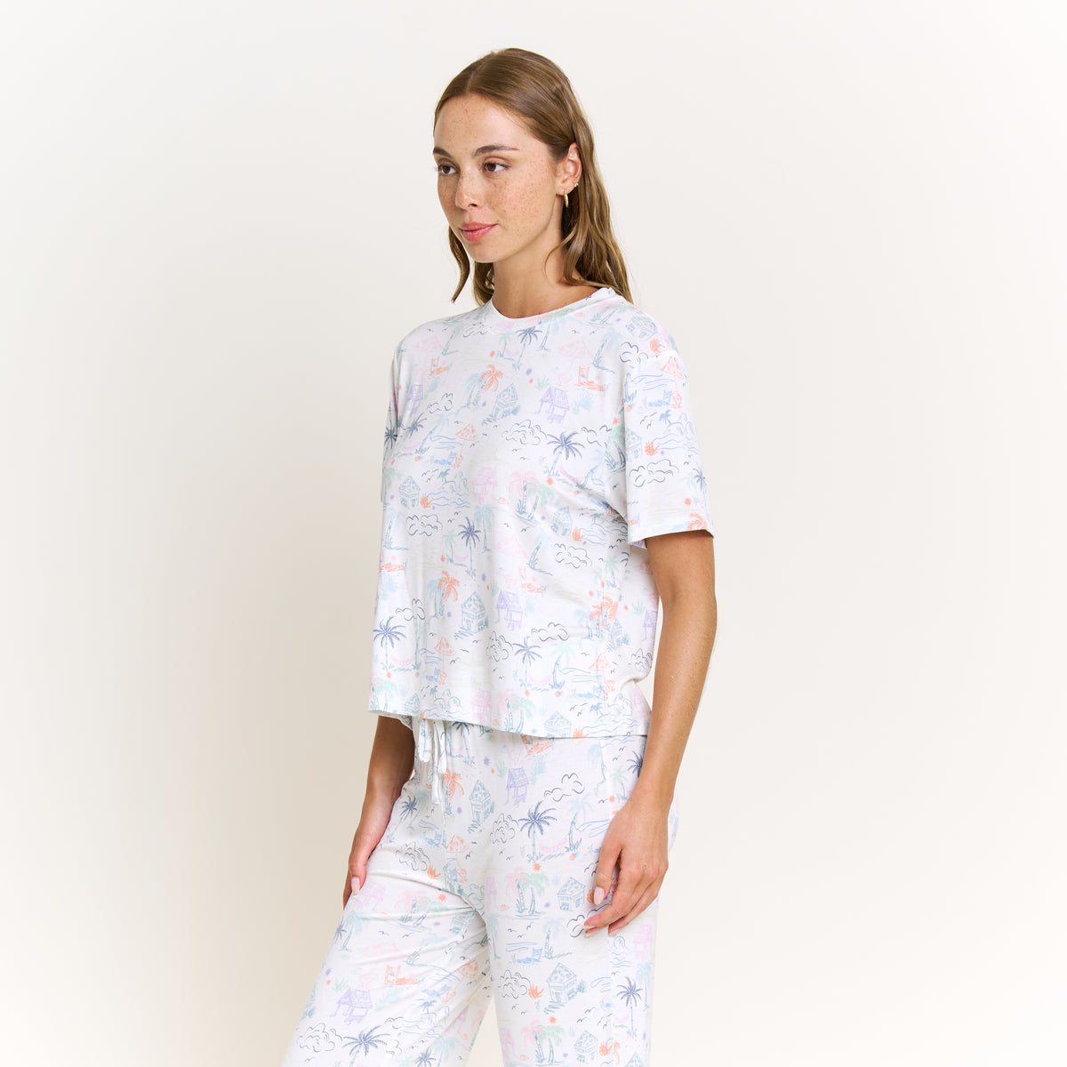 All American Tee Pant Set in Multi Beach Resort - Sleepwear & Loungewear -