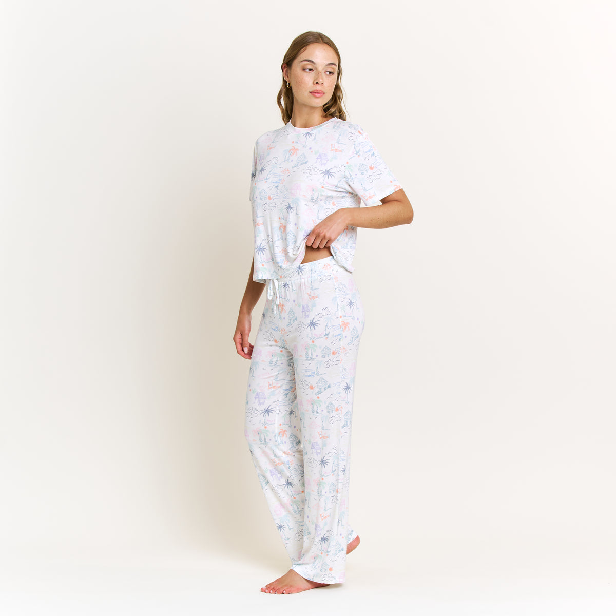 All American Tee Pant Set in Multi Beach Resort - Sleepwear & Loungewear -