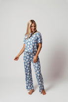 All American Tee Pant Set in Peppermint Daisy - Sleepshirt+Pants -