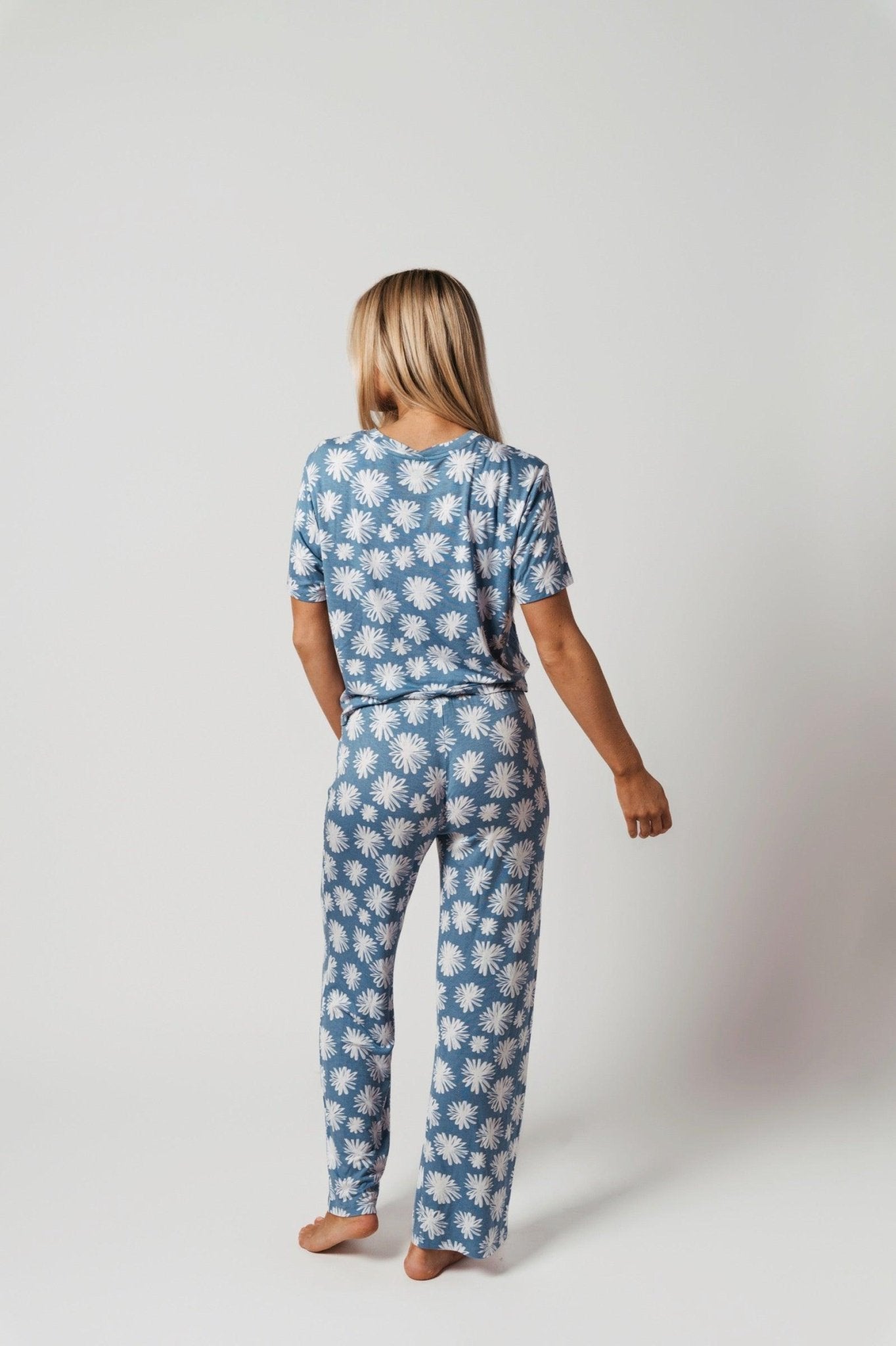 All American Tee Pant Set in Peppermint Daisy - Sleepshirt+Pants -