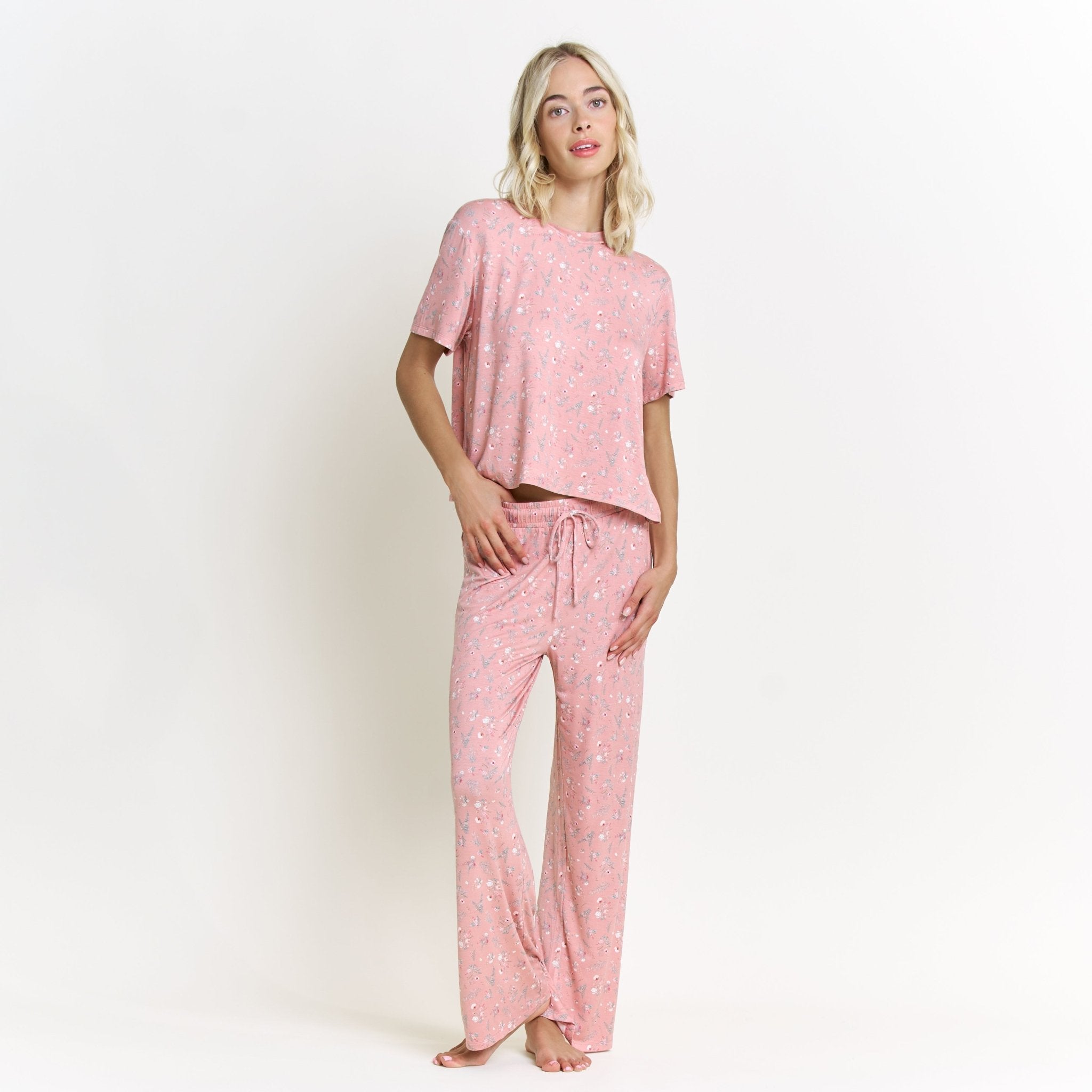 All American Tee Pant Set in Rose Bloom Floral - Sleepwear & Loungewear - XL
