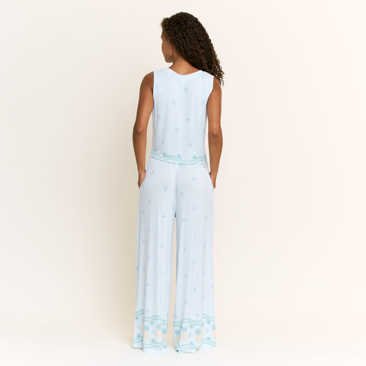 All American V Tank Pant Set in Ocean Glow Pineapple - Sleepwear & Loungewear -