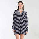 All Set Cardigan In Nova Stripe - - X-Large