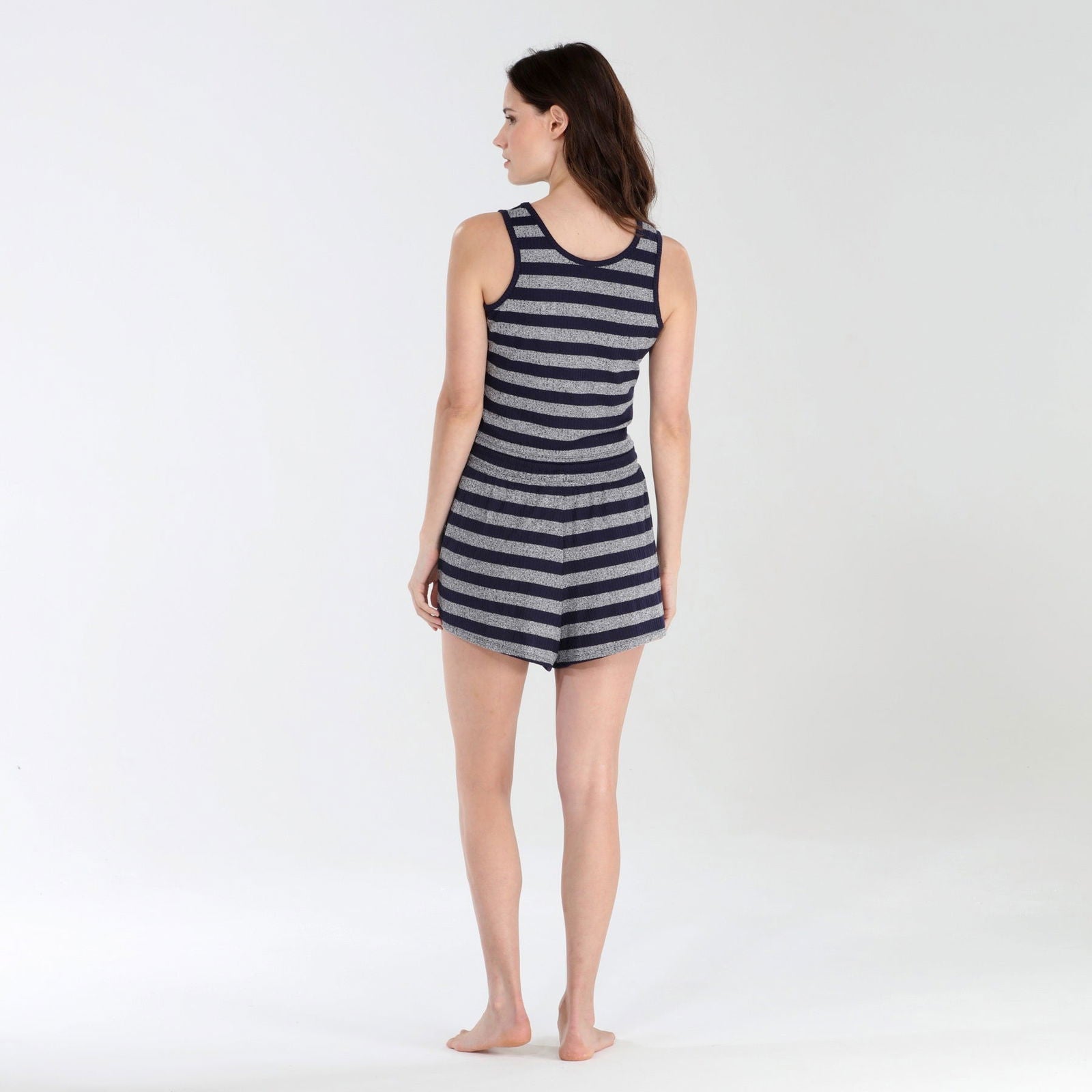 All Set Tank Shortie Set In Nova Stripe - -