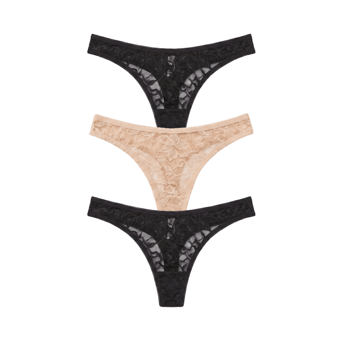 Azlin Thong 3-Pack in Basics - Underwear -