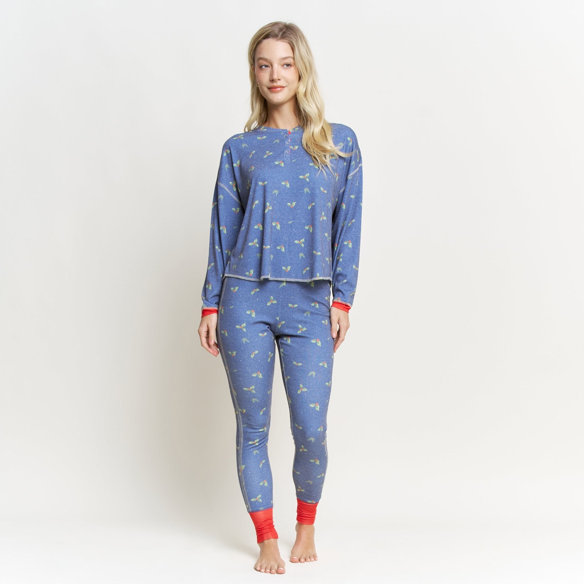 Back In Bed Long Set in Dreamspell Holly - Sleepshirt+Pants - XL
