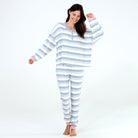 Back In Bed Long Set in Earl Grey Stripe - Sleepshirt+Pants -