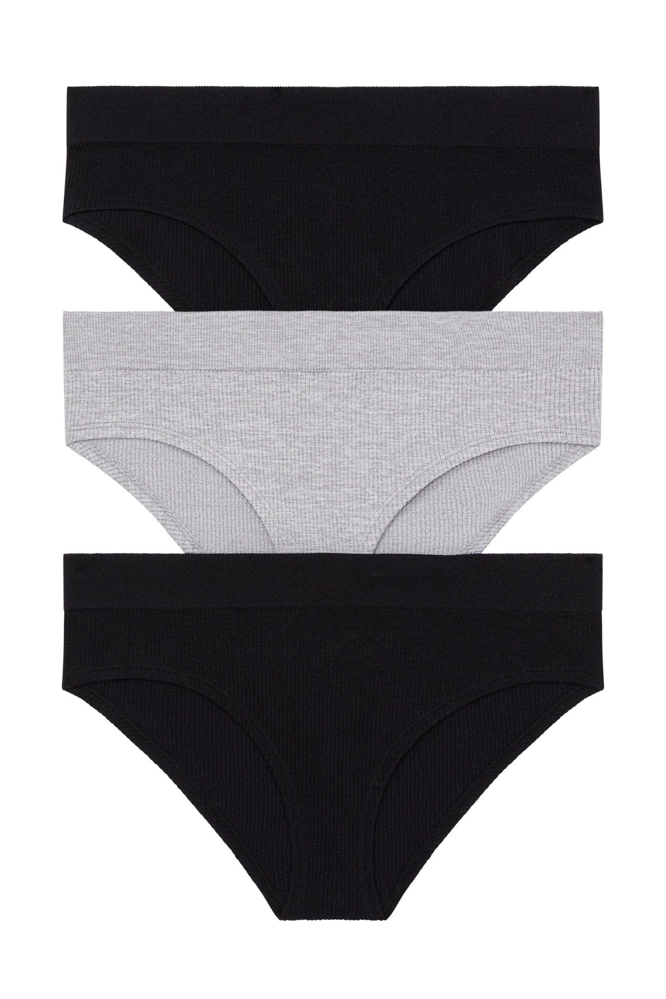 Bailey Hipster 3-Pack in Black/Heather Grey/Black - Panty -