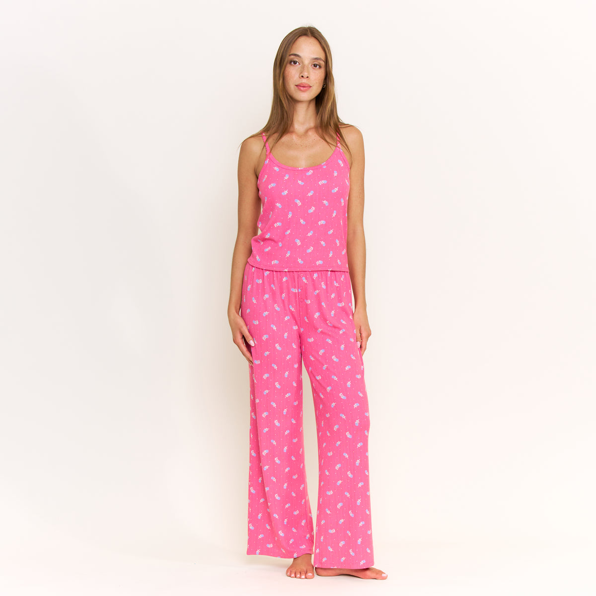 Blissful Cami Pant Set in Fuchsia Wild Rose - Sleepwear & Loungewear -