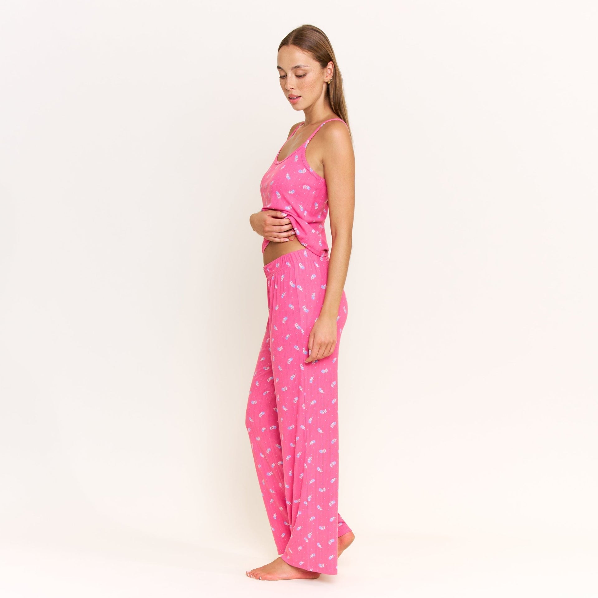 Blissful Cami Pant Set in Fuchsia Wild Rose - -