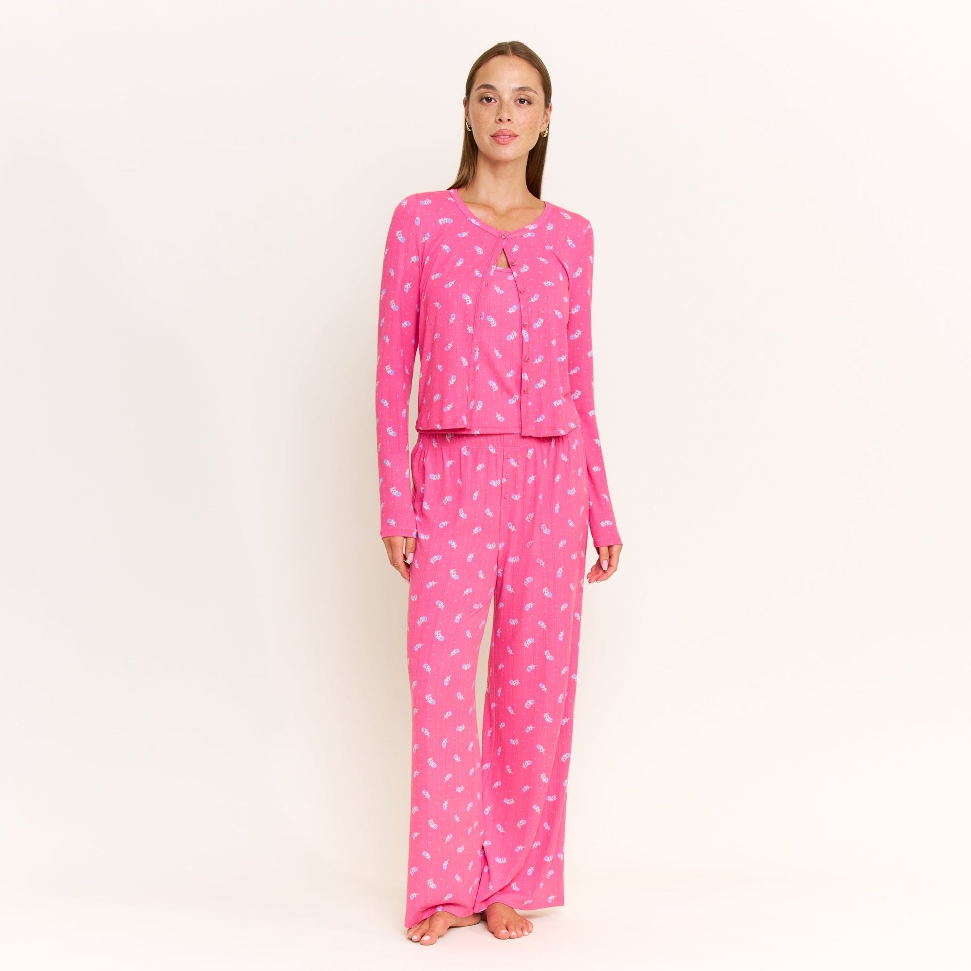 Blissful Cardigan in Fuchsia Wild Rose - -