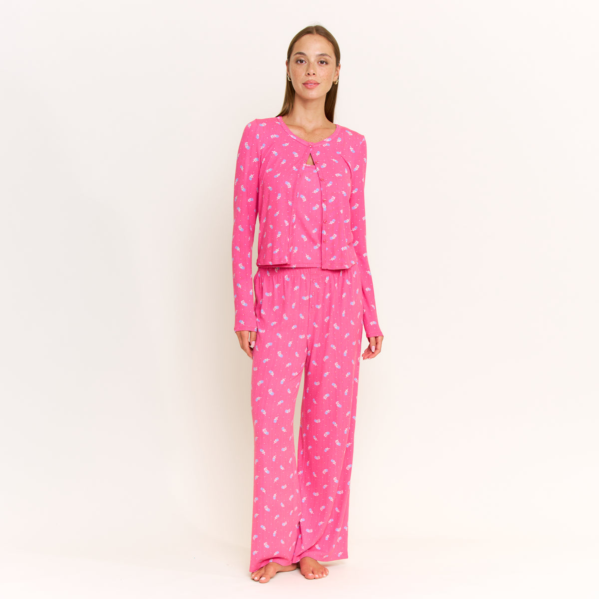 Blissful Cardigan in Fuchsia Wild Rose - Sleepwear & Loungewear -