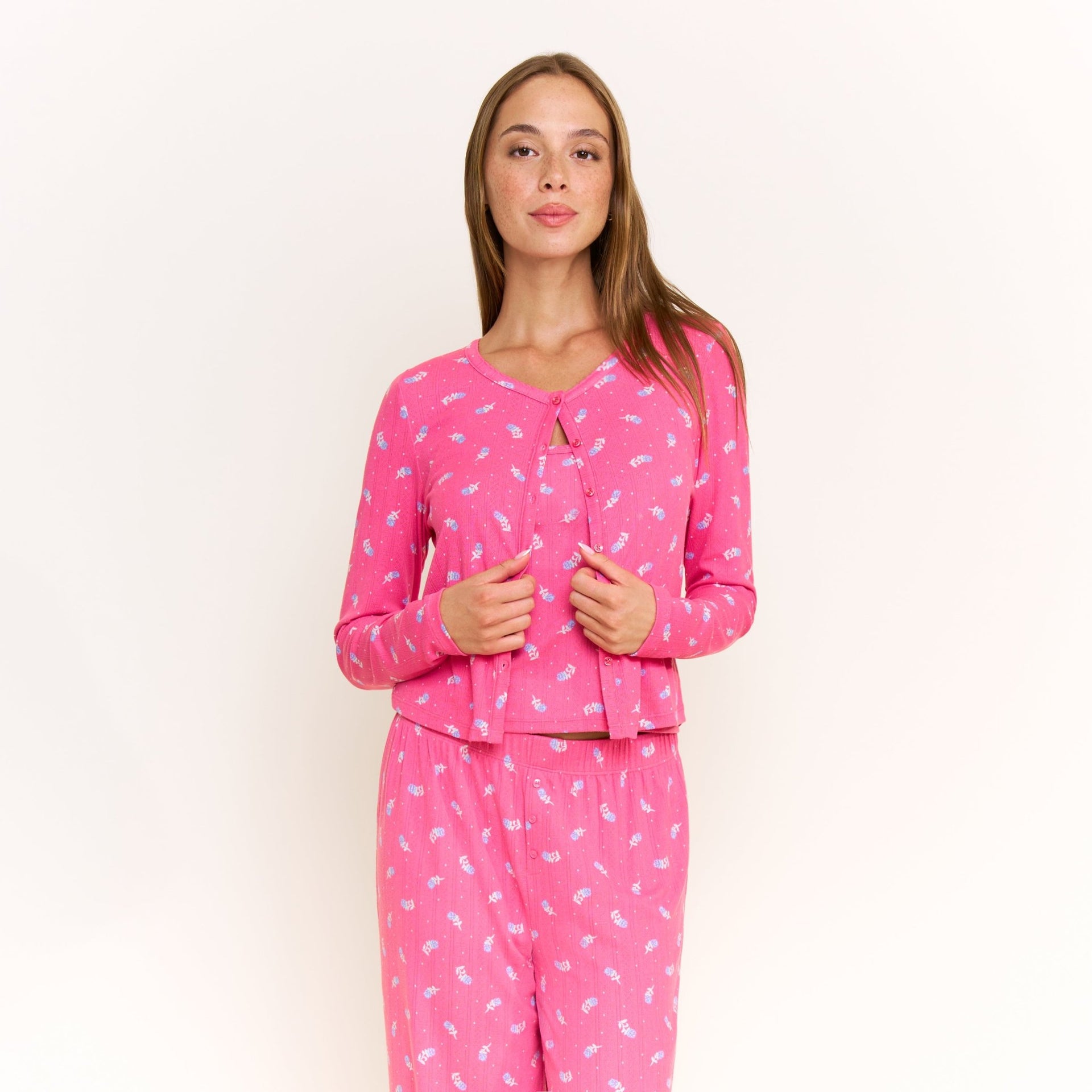 Blissful Cardigan in Fuchsia Wild Rose - -
