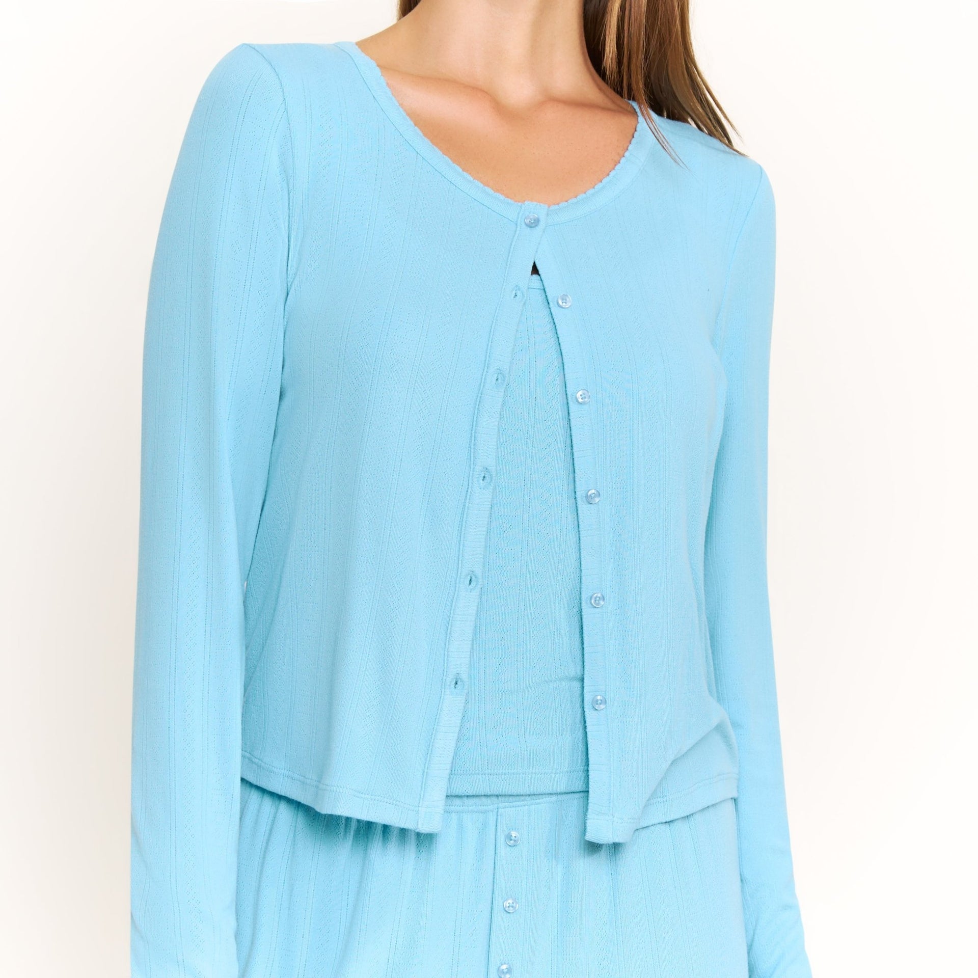 Blissful Cardigan in Ocean - -
