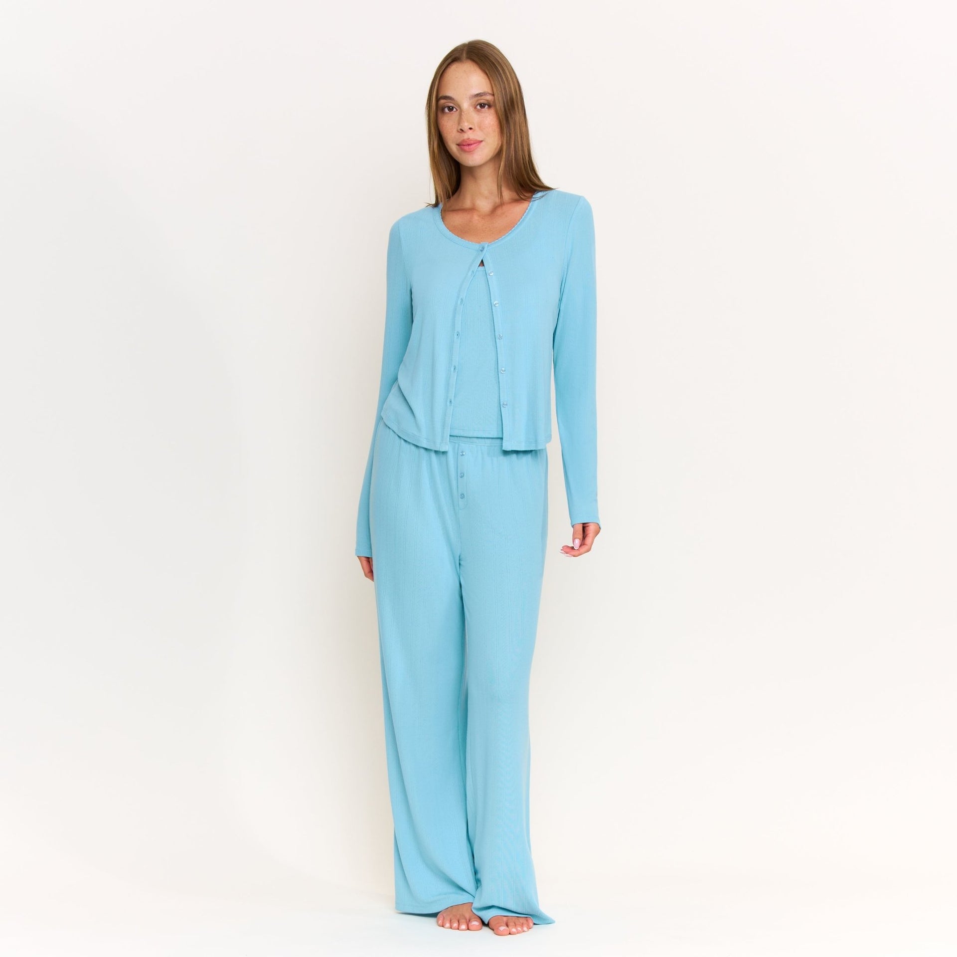 Blissful Cardigan in Ocean - -