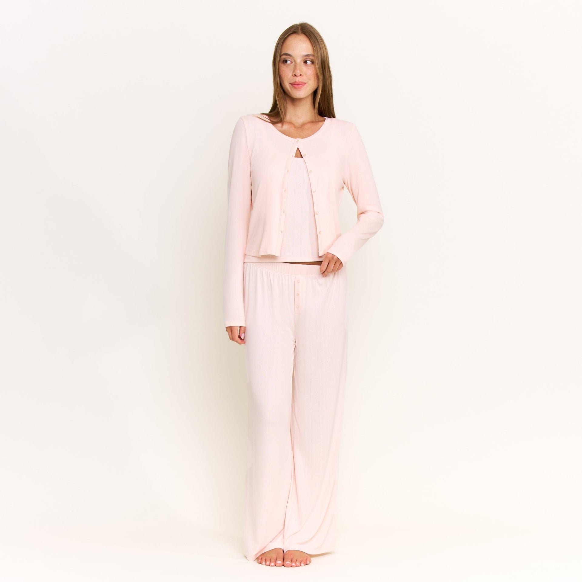 Blissful Cardigan in Peach Sorbet - -