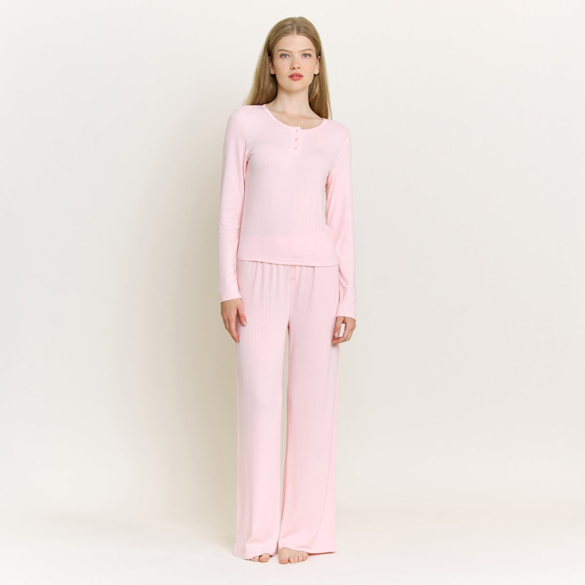 Blissful Long Henley Set in Flora - Sleepwear & Loungewear - XL