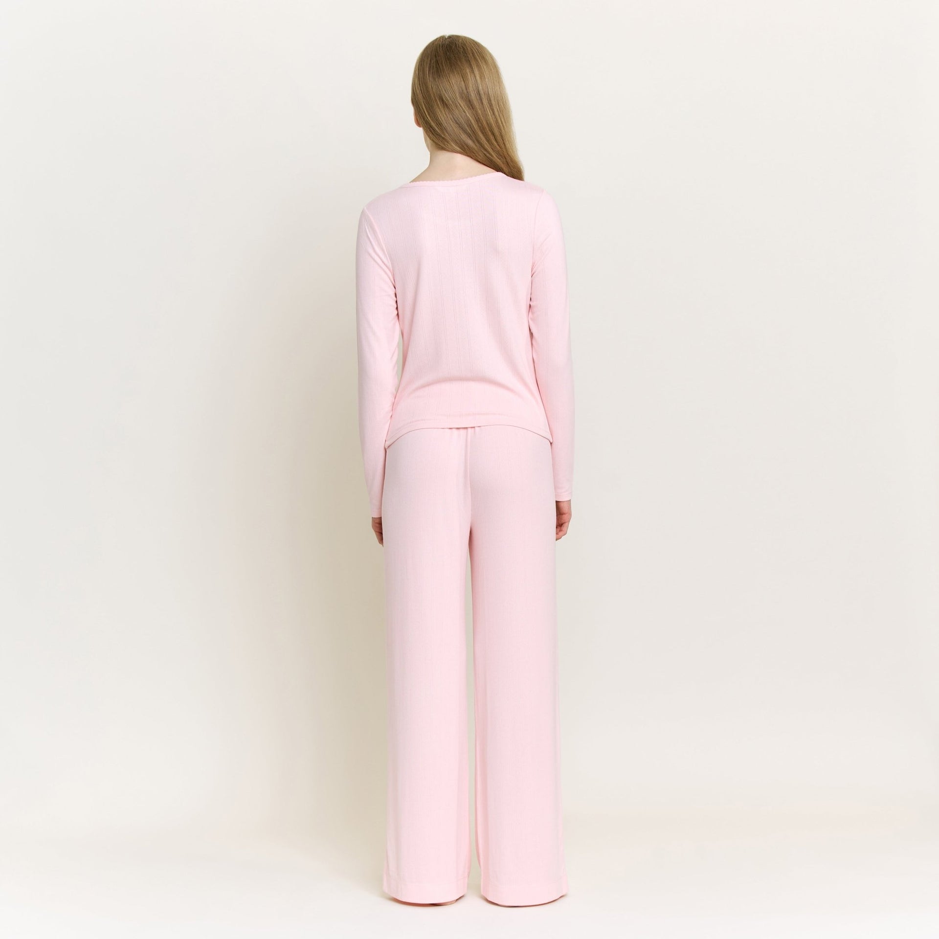 Blissful Long Henley Set in Flora - Honeydew - XS