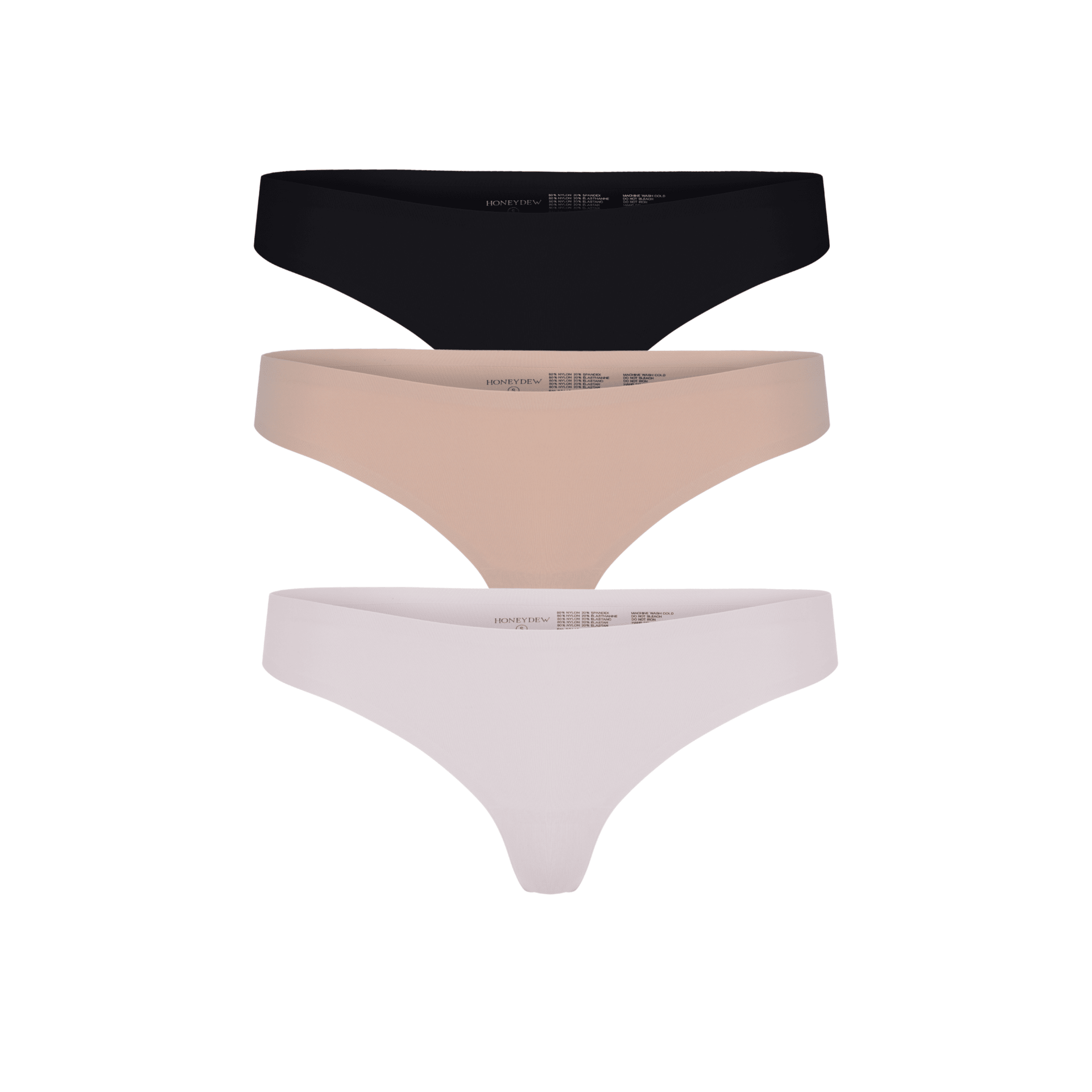 Breeze Luxe Thong 3-Pack in Basics & Ballet Slipper - -