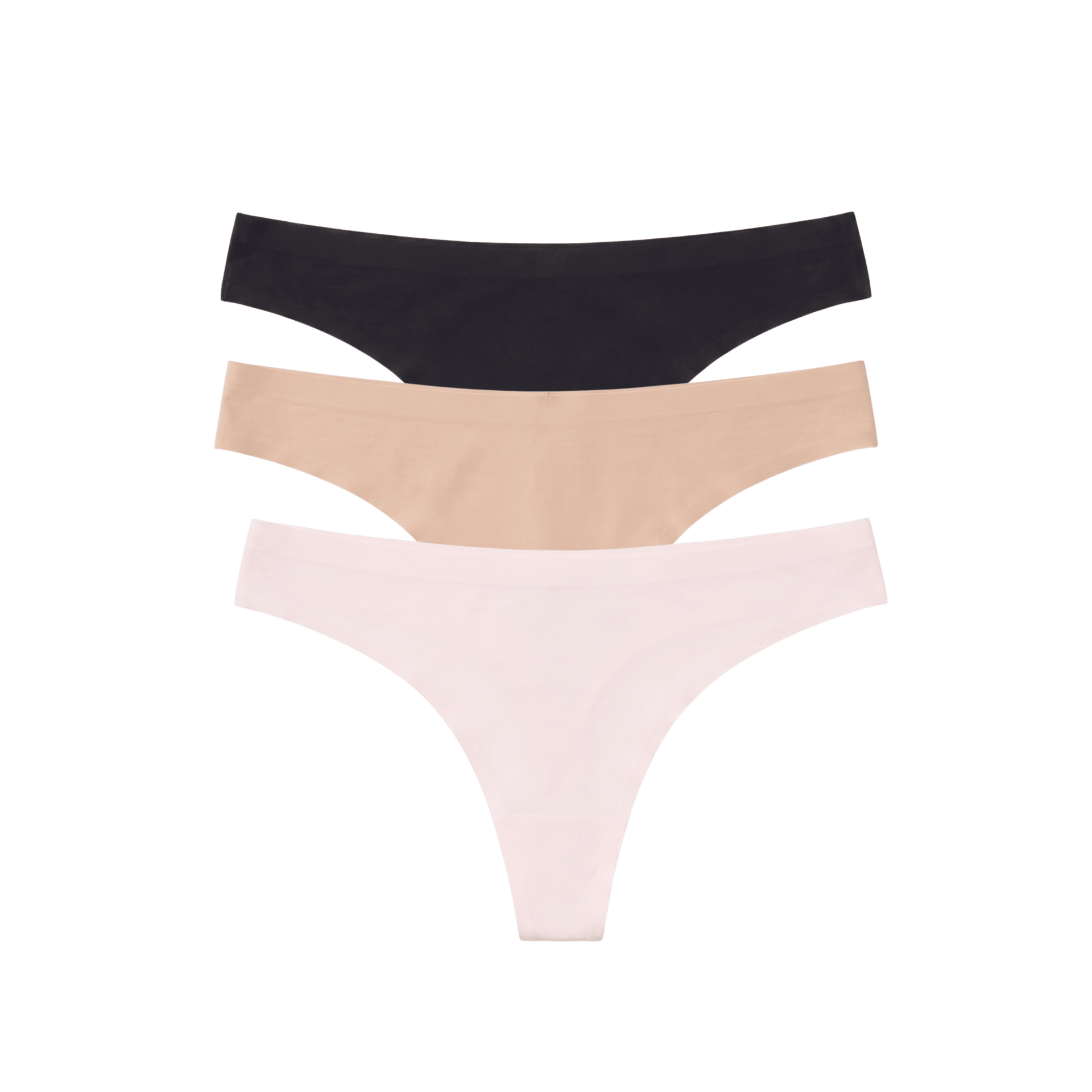 Breeze Luxe Thong 3-Pack in Basics & Ballet Slipper - -