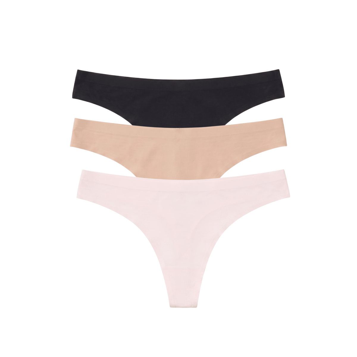 Breeze Luxe Thong 3-Pack in Basics & Ballet Slipper - Underwear -